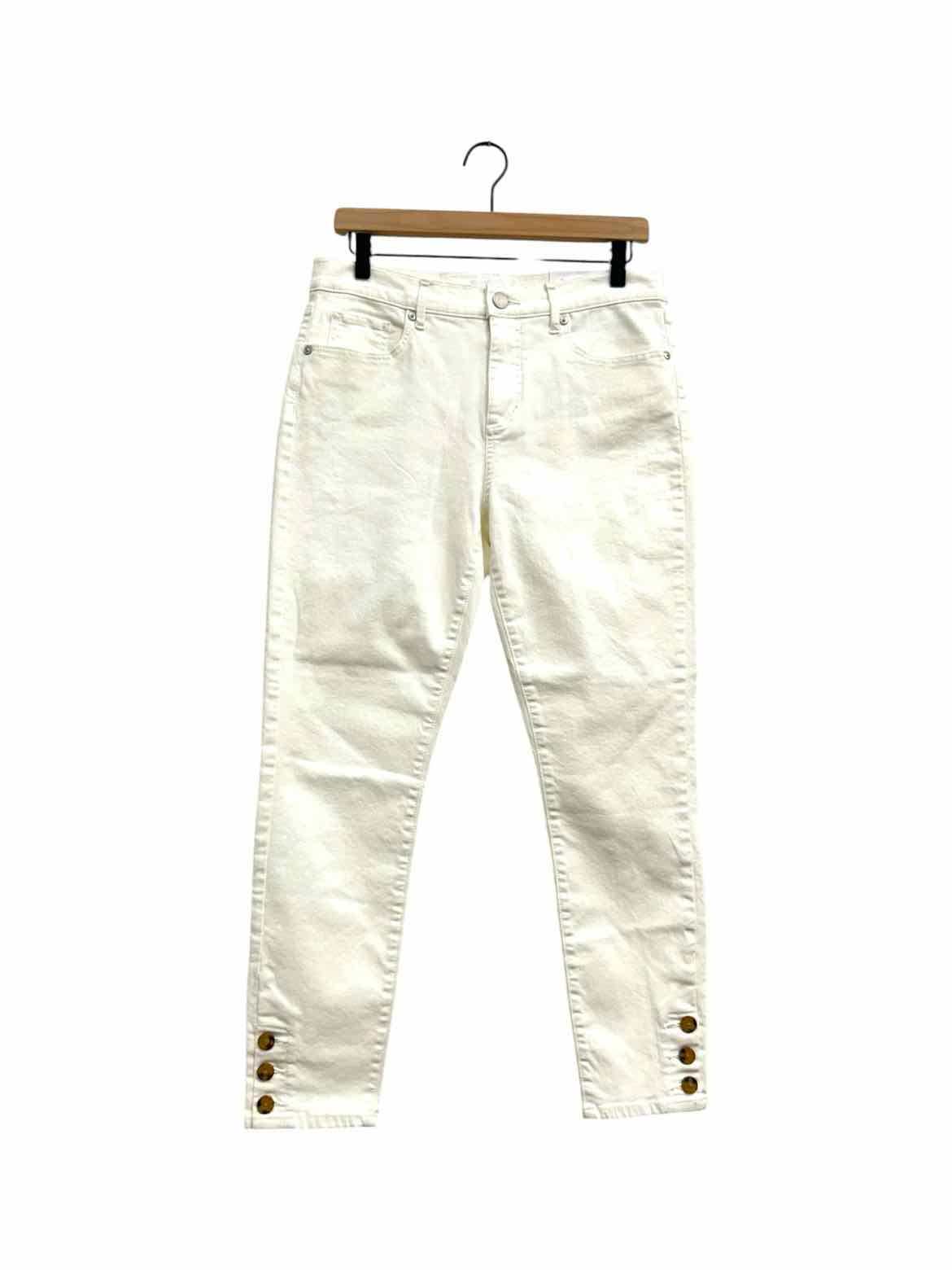 LOFT white denim women's jeans size 8 front view
