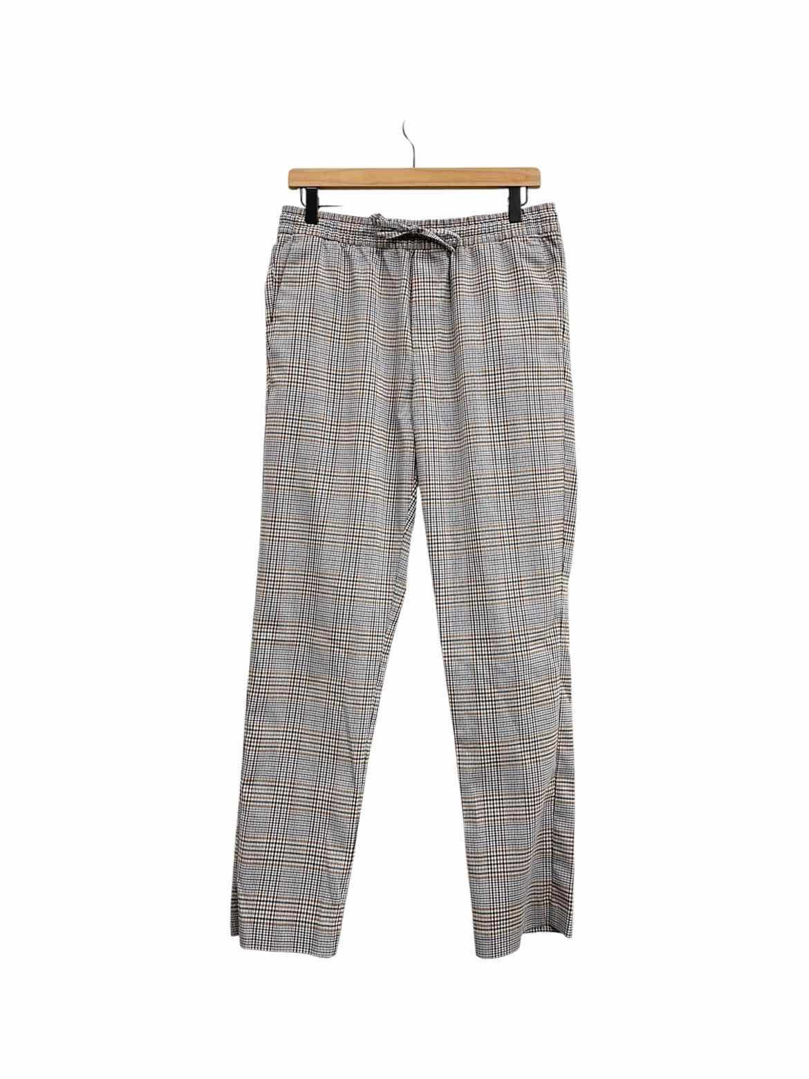 H&M GRY/BRN/BLK plaid women's size S pants