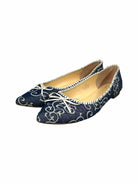 CROWN & IVY navy and white women's shoes with bows size 9