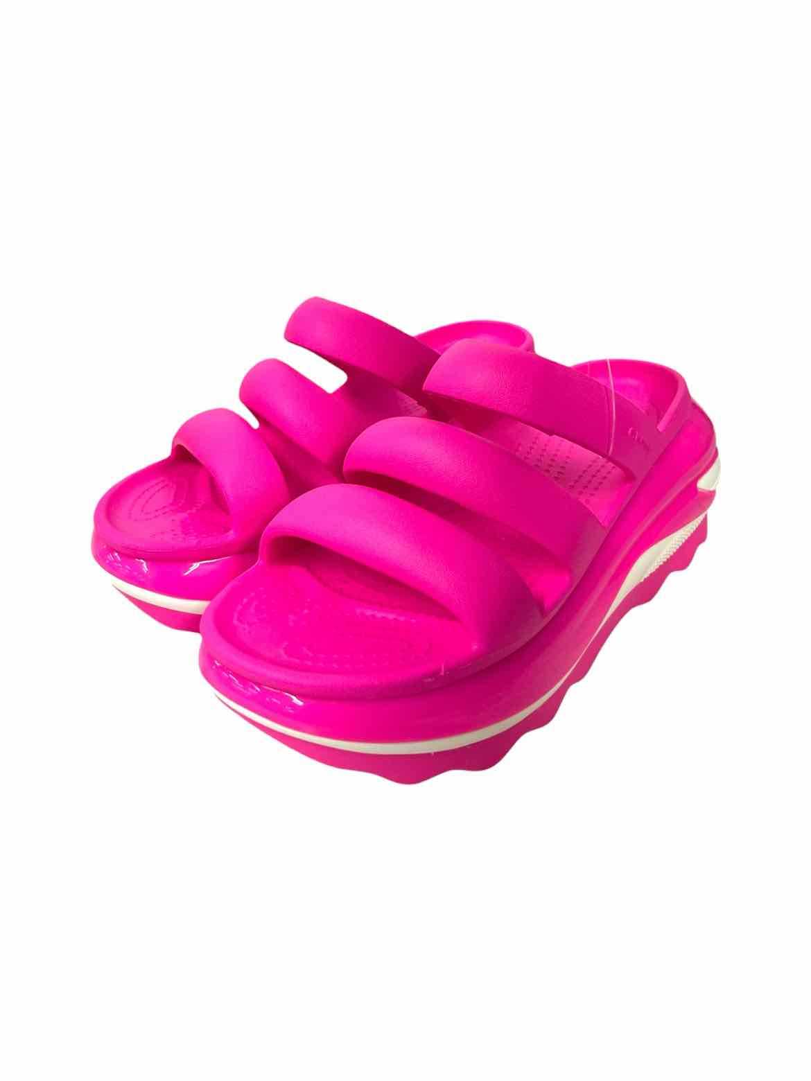 CROCS pink women size 6 slides shoes