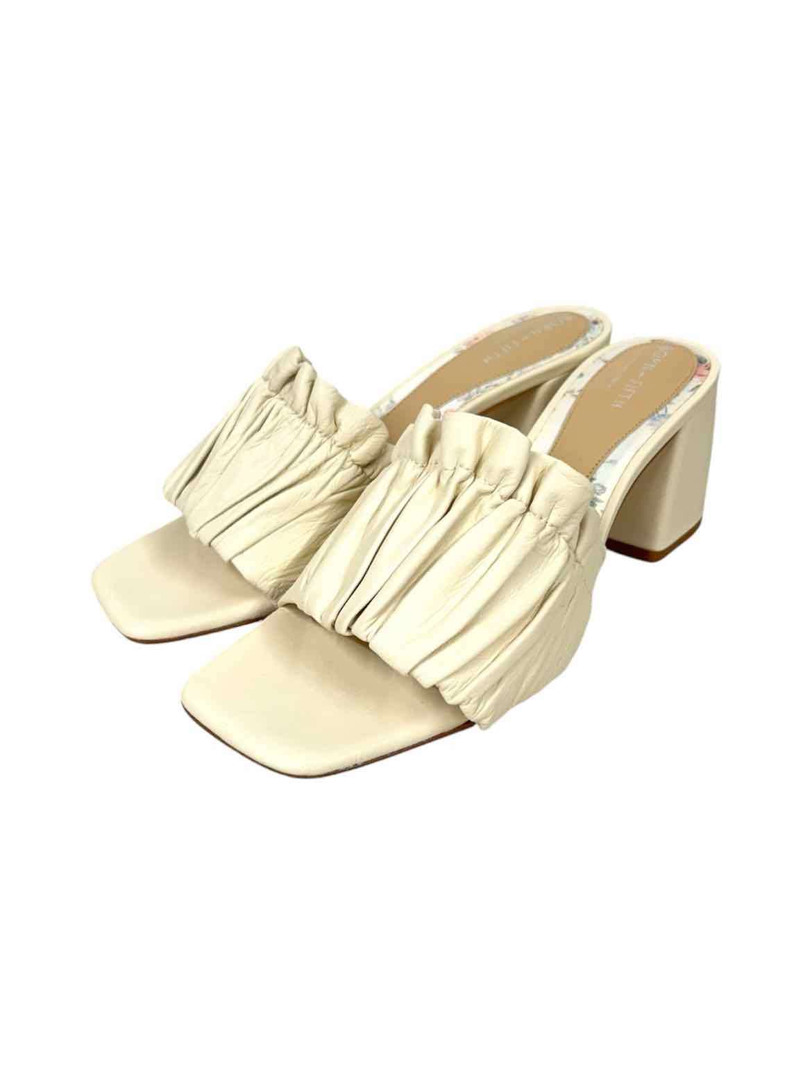 BORN ON FIFTH cream child size 9 slides footwear
