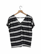 OLD NAVY women's black and white striped medium top