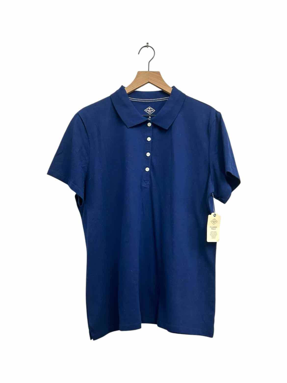 ST JOHNS BAY navy women's XL polo top